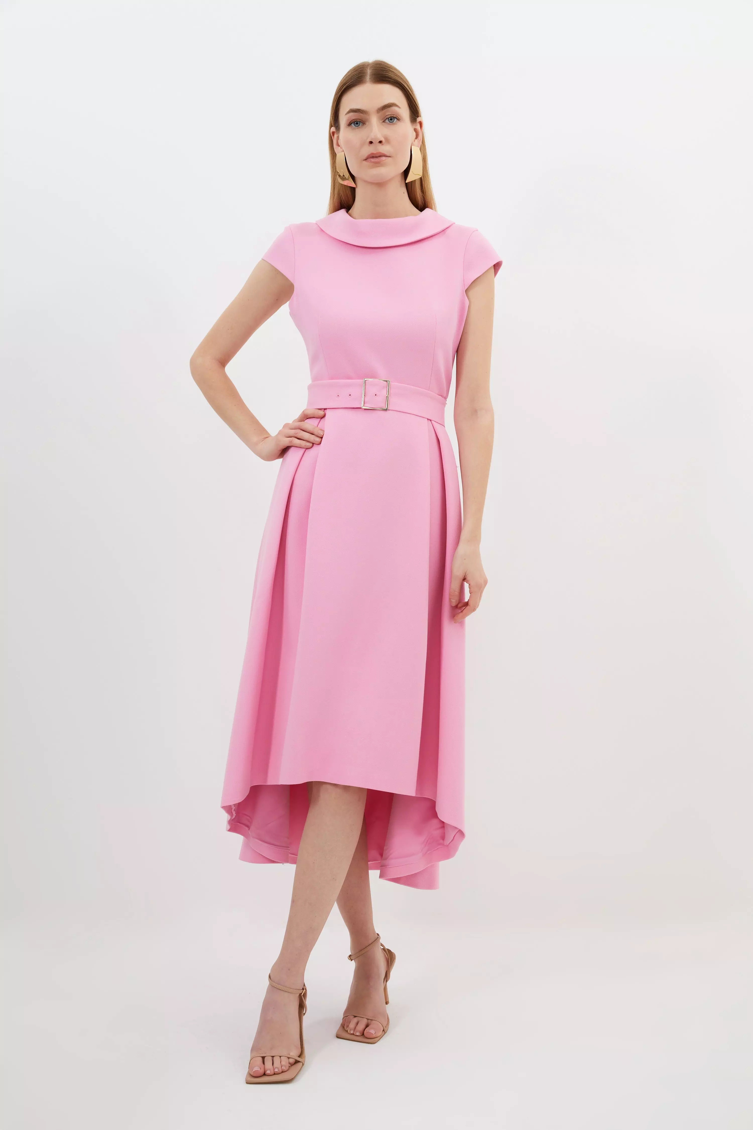 Pink structured dress hotsell